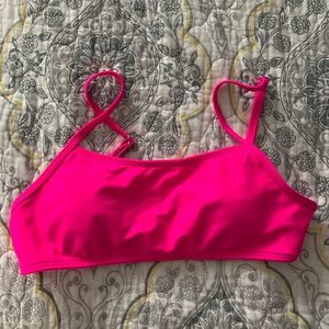 Neon pink bikini top